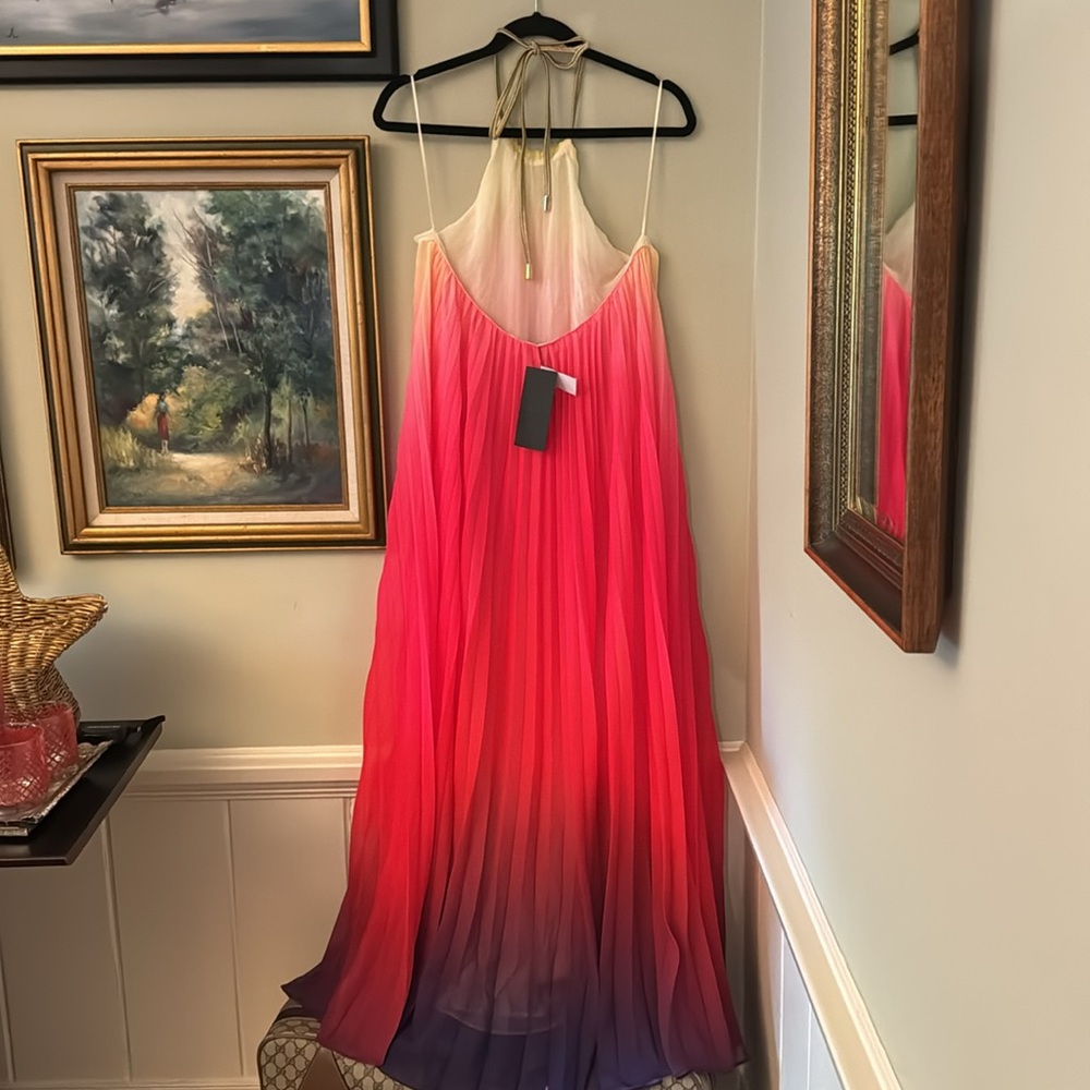 NEW Akira Rainbow Ombre Medium Halter Bella Maxi Dress Resort Mermaid costume - Picture 8 of 8